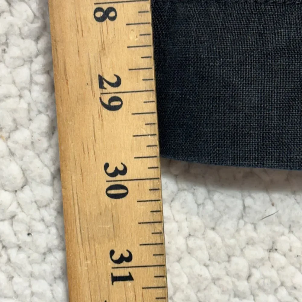 Quince Linen Pants Womens Small Black 100% European Drawstring Wide Leg Coastal